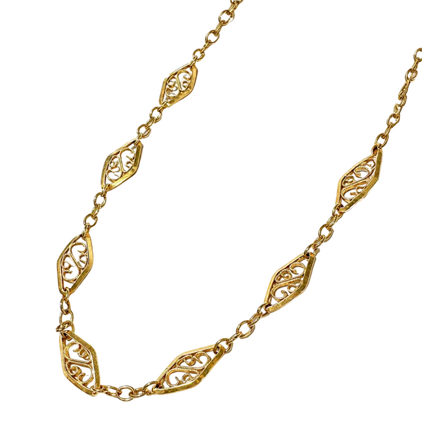 Collier Matinée en maille navette en Or Jaune 18 carats