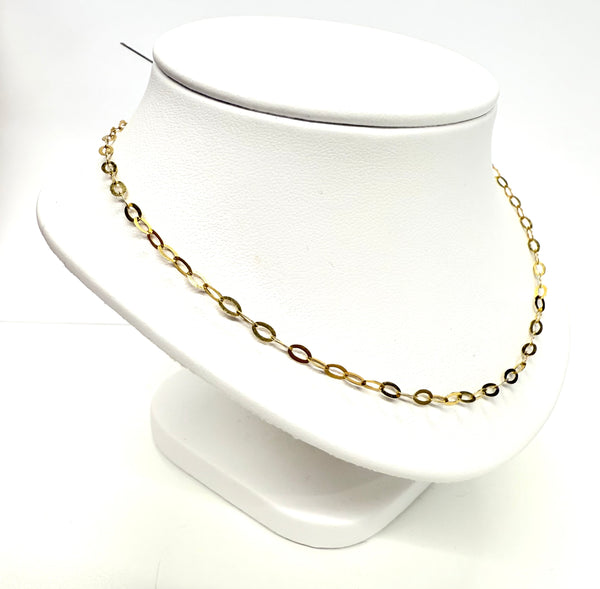 Chaîne en Or Jaune 18K Maille Forçat Plate