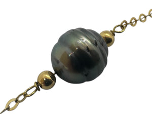 Bracelet Maillon Forçat en Or Jaune 18K avec Perles - 4.22 Grs