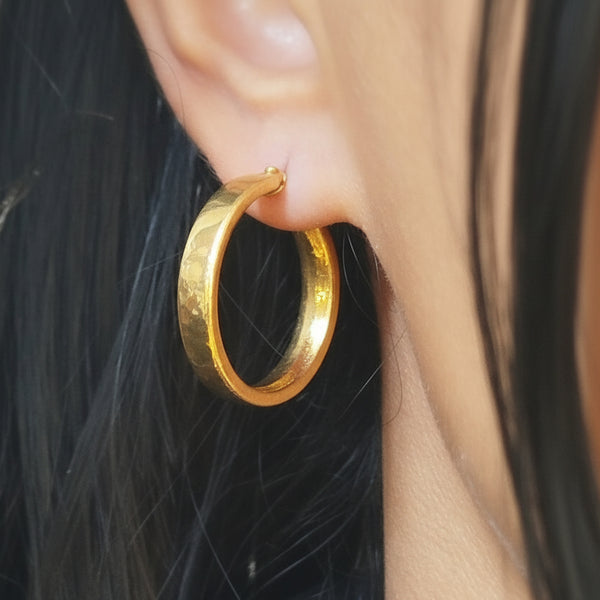 Boucles d'oreilles créoles en or jaune 18k -  3.48 G