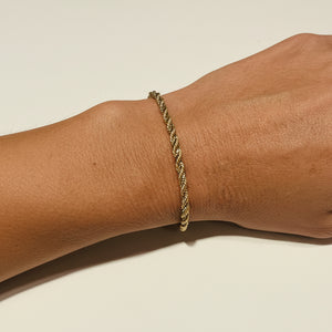 Bracelet corde en Or Jaune et blanc 18K - 4.18Grs