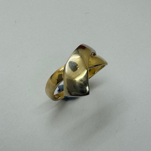 Bague Jonc Or Jaune et Blanc 18K T59