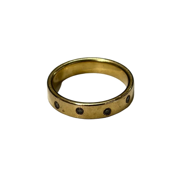 Jonc Or Jaune 750 avec 4 Diamants