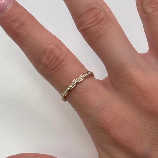 Bague Alliance Or Jaune et Blanc 18K