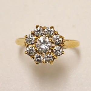 Bague en or jaune et oxyde de zirconium 18