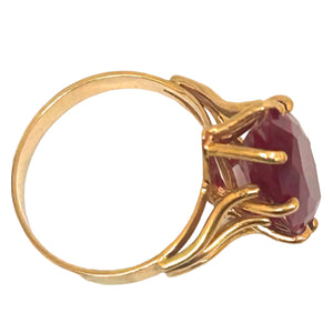 Bague Rubis Or Jaune Marquise 18 Carats Taille