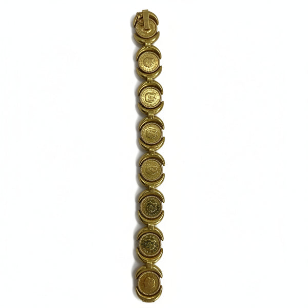 Bracelet médaillon vintage en or jaune