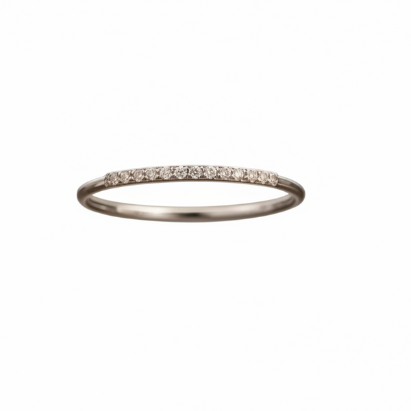 Bague en Or gris 18K demi-tour - 0.73G - Taille 53