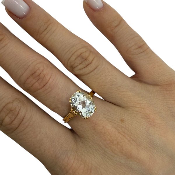 Bague Alliance Aigue Marine en Or Jaune 18K - 3.58g