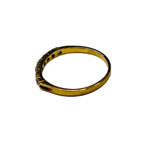 Bague Demi Tour Or Jaune 18k 750 avec oxyde de zirconium