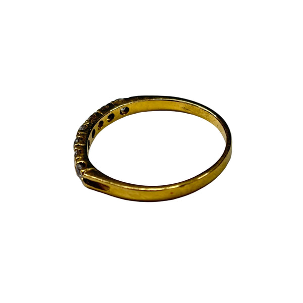 Bague Demi Tour Or Jaune 18k 750 avec oxyde de zirconium