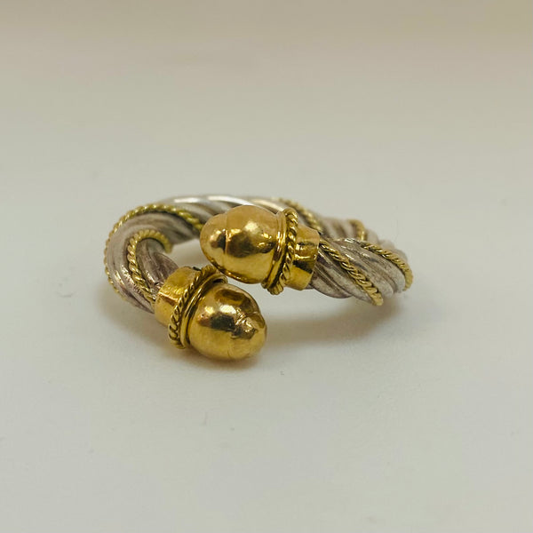 Bague en Or Jaune et Argent 18 K - T 48 -50