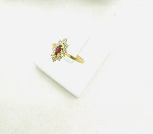 Bague Marquise Rubis Or Jaune