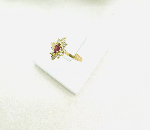 Bague Marquise Rubis Or Jaune