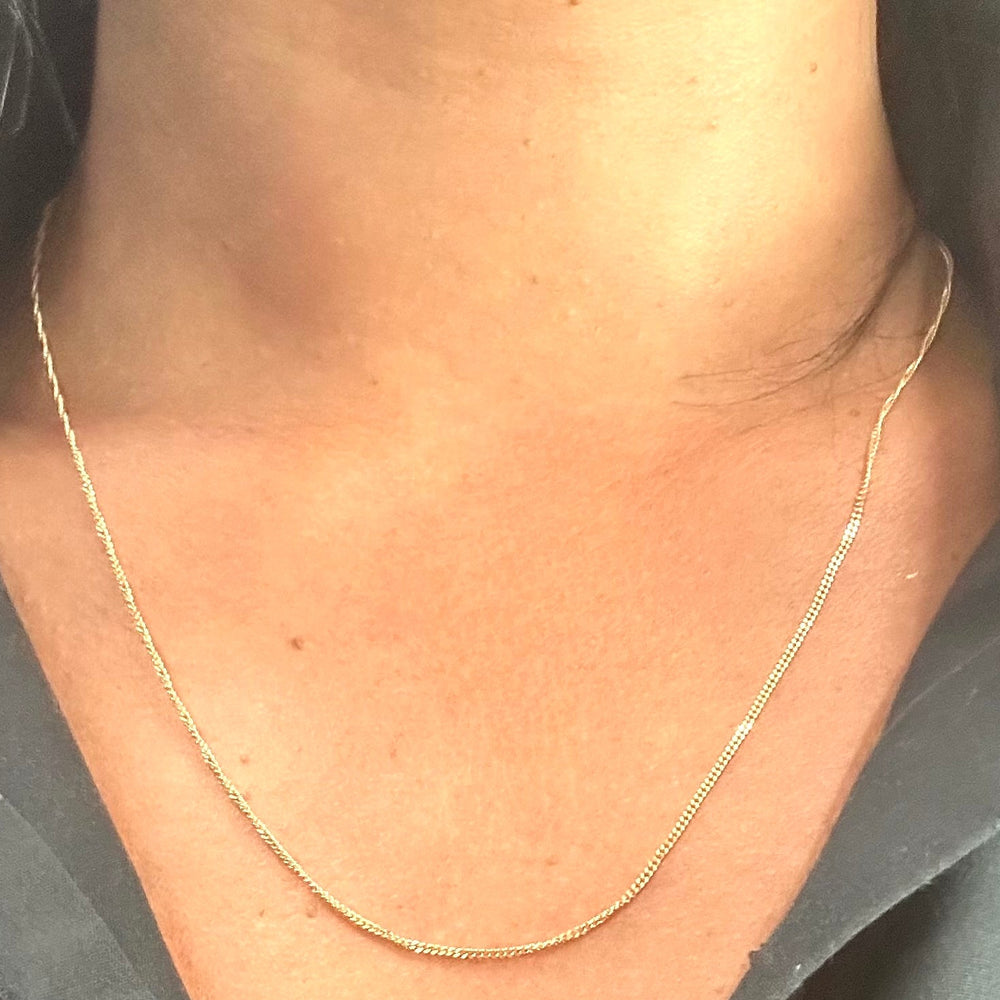 Collier Matinée Gourmette en Or Jaune 18K