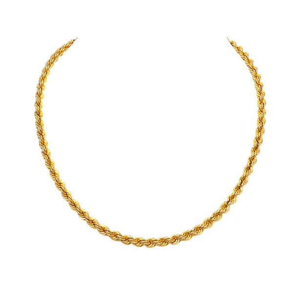 Collier chaîne torsadée en or jaune 18k 8.1 Grs