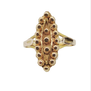 Bague Ancienne Marquise Or Jaune 18 K - Taille 53 - 2.51 G