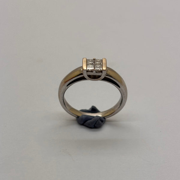 Solitaire en or blanc 18K Taille-50