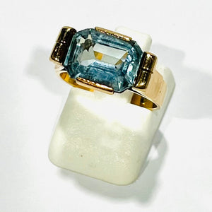 Bague Aigue Marine Or Jaune 18K Taille 52