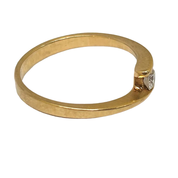 Solitaire en Or Jaune 18K - Diamant