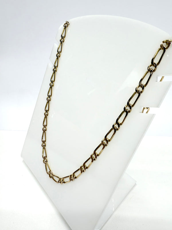 Collier Chaîne Or Jaune 18k Figaro Tête d'Aigle 52cm