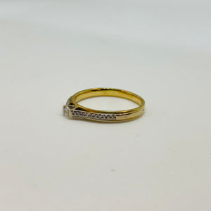 Bague Solitaire Diamant en Or Jaune 18K Taille-55