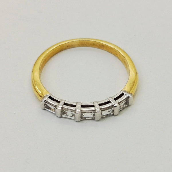 Bague en Or Jaune 18K avec Diamants - Taille 54 - 2.73g