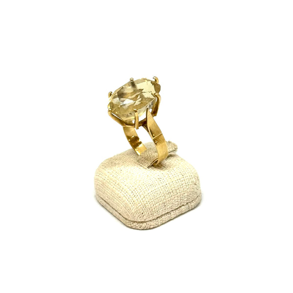 Solitaire en Or Jaune 18 K avec Oxyde de Zirconium - Taille 57