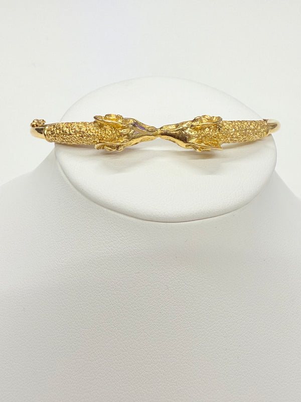 Jonc en Or jaune 18k avec têtes de bélier