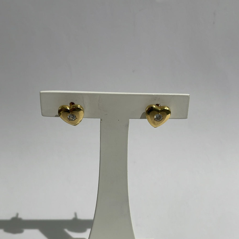 Boucles d'oreilles en Or Jaune 18K Coeur
