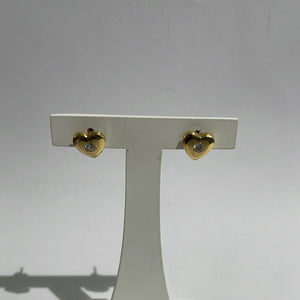 Boucles d'oreilles en Or Jaune 18K Coeur