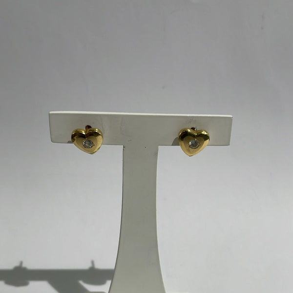Boucles d'oreilles en Or Jaune 18K Coeur