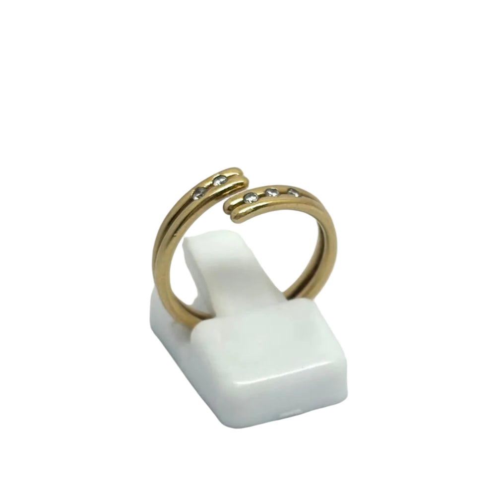 Bague en Or Jaune et Diamants 18K - Taille 53 - 3.56G