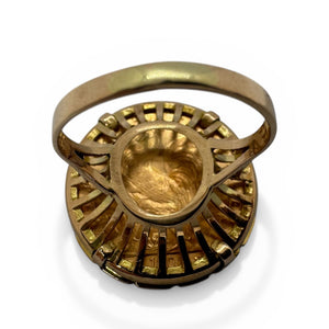 Bague porte pièce en Or jaune 18K - 11.42G - Taille 56