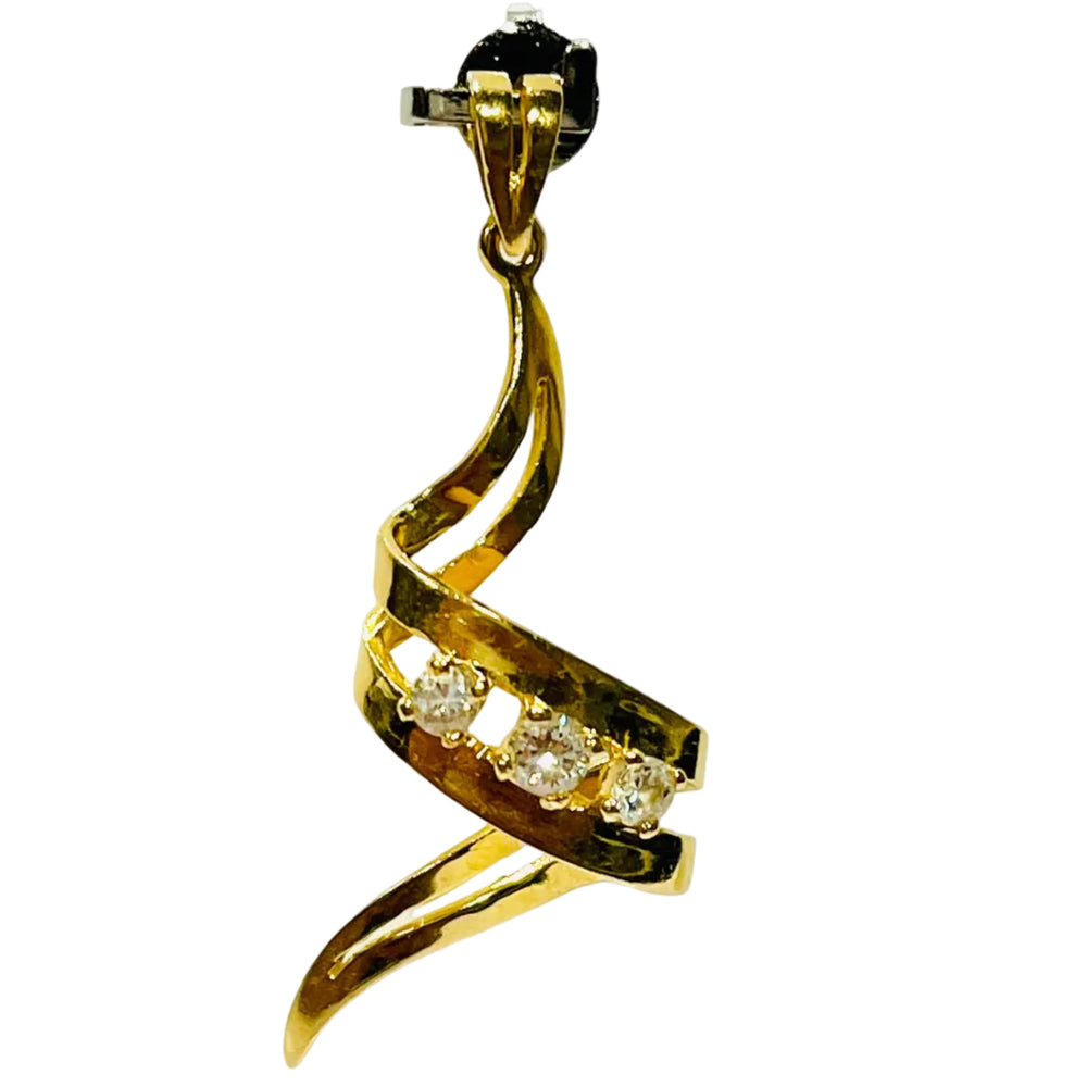 Pendentif en or jaune 18K avec Zirconium - 2.45gr
