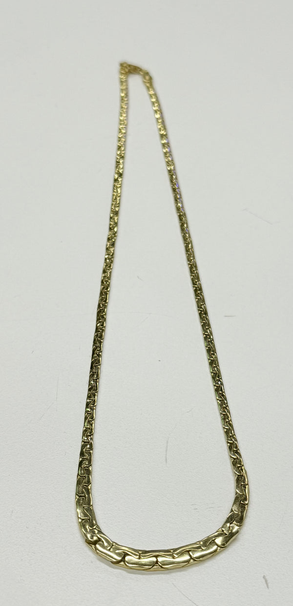 Collier Ras du Cou en Or Jaune 18k, Maille Haricot