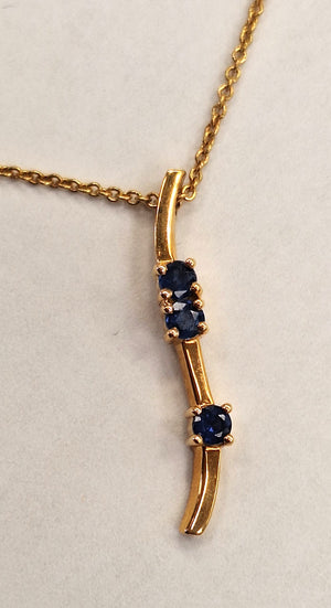 Collier Princesse en Or Jaune avec Diamants et Saphirs