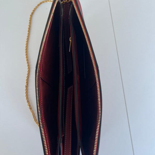 Sac à main Céline Trifold en cuir rouge