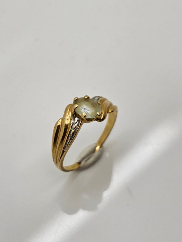 Bague Solitaire Or Jaune 18K Oxyde de Zirconium - 2.66 G