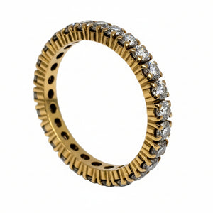 Bague tour complet en or Jaune 18k avec diamants