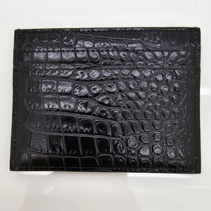 Porte Cartes Saint Laurent - Texture Effet Croco Noir