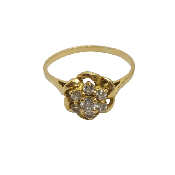 Bague Chou Or Jaune 18 Carats Pierres Oxyde