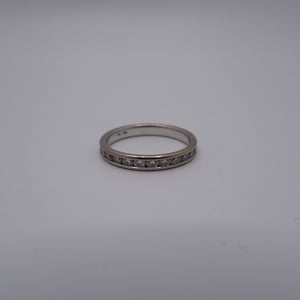 Alliance Or Blanc 18 Carats avec Diamants Taille 56