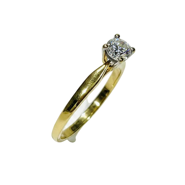Bague Solitaire en Or Jaune 18k - 1.79 G -