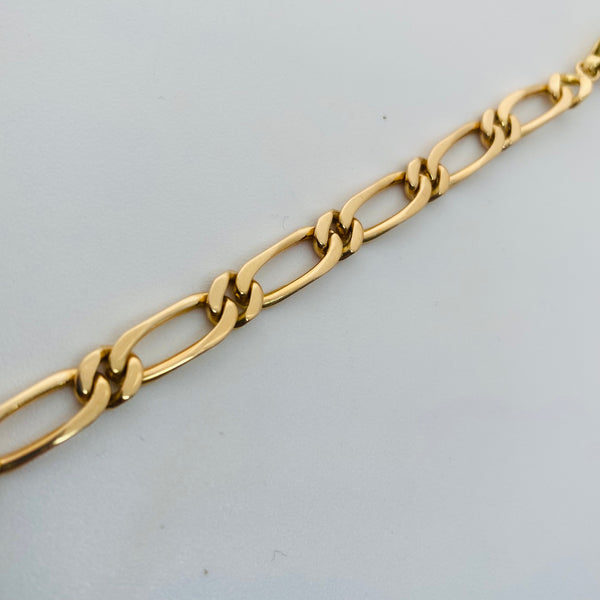 Bracelet en Or Jaune 18 K – Maille Cheval, 19,5 cm