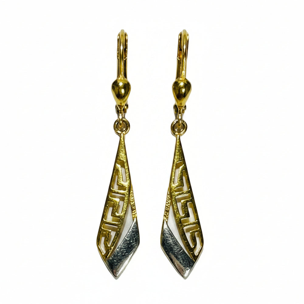 Boucles d'oreilles en Or Jaune et Gris 18K - 2.83G