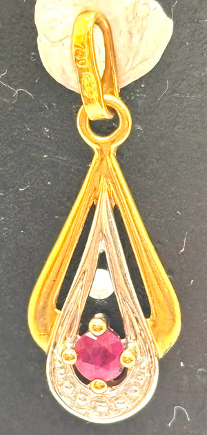 Pendentif en Or Jaune et Blanc 18K - 0.55 Grs