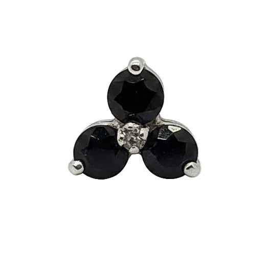 Boucles d'oreilles clous en onyx et diamant 14K - 2.01 G
