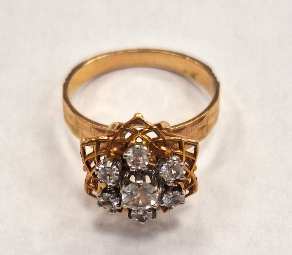 Bague Chou Or Jaune 18 Carats avec Topazes Naturelles
