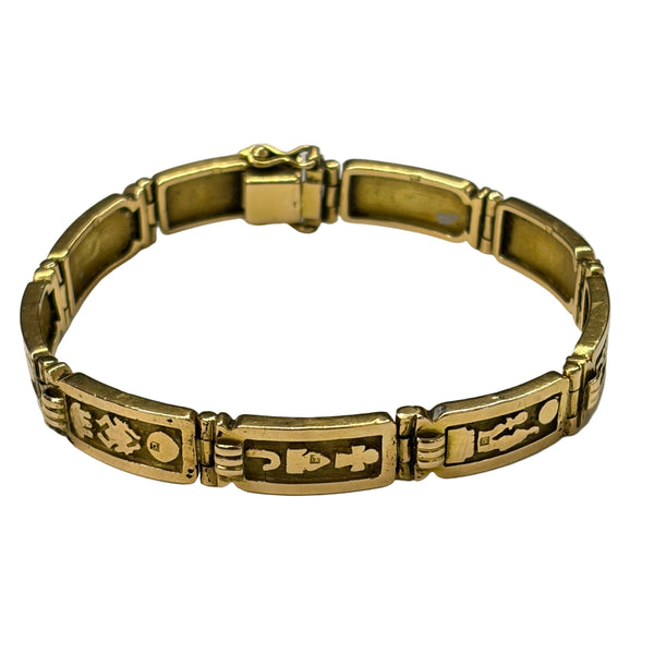Bracelet Égyptien Vintage en Or 18 Carats